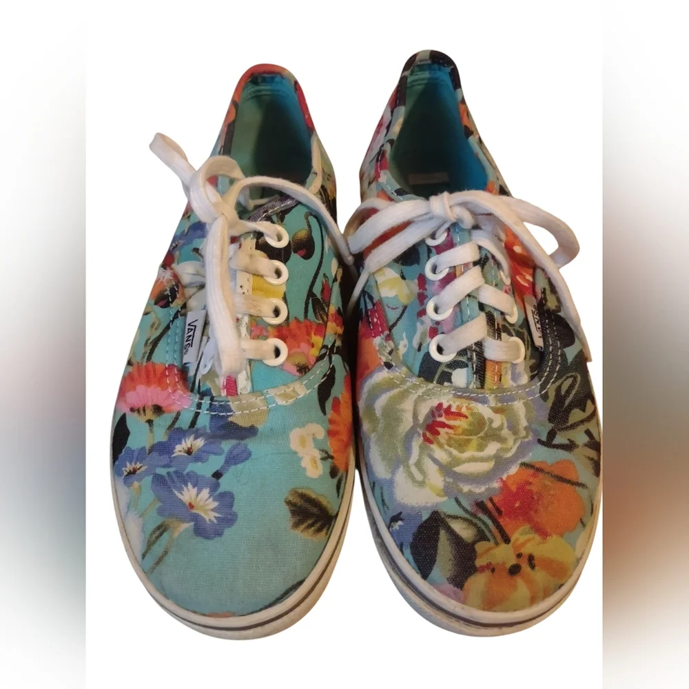 Kids‎ Vans Off The Wall Floral Sneakers 2.5 Casual Lightweight Lace Up